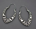 Ethnic Hoop Earrings with Cut Out Design