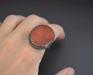 Large Ethnic Carnelian Ring - Size 8