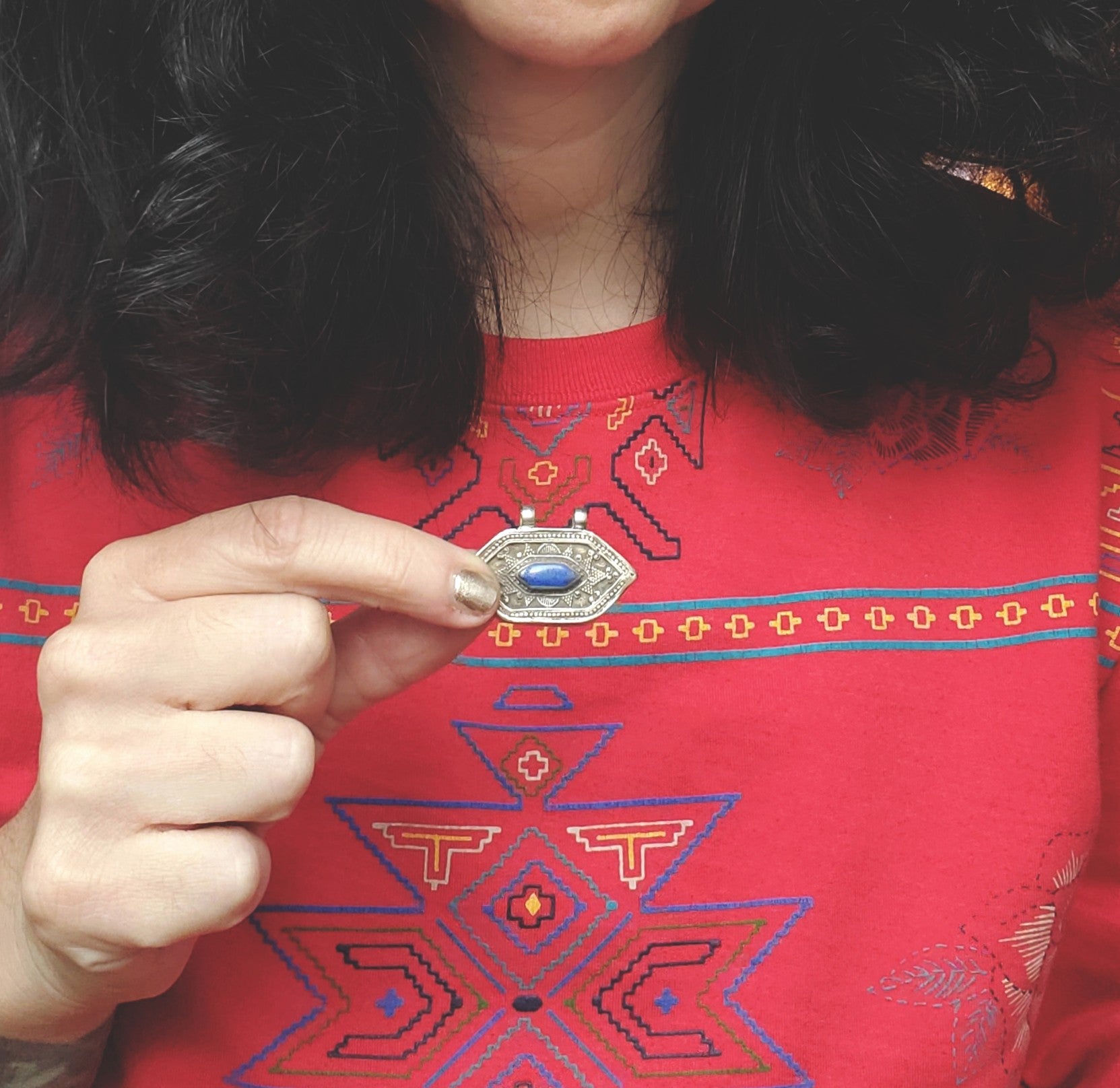 Kazakh Lapis Lazuli or Carnelian Pendant