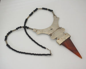 Tuareg Agate Carnelian Silver Necklace