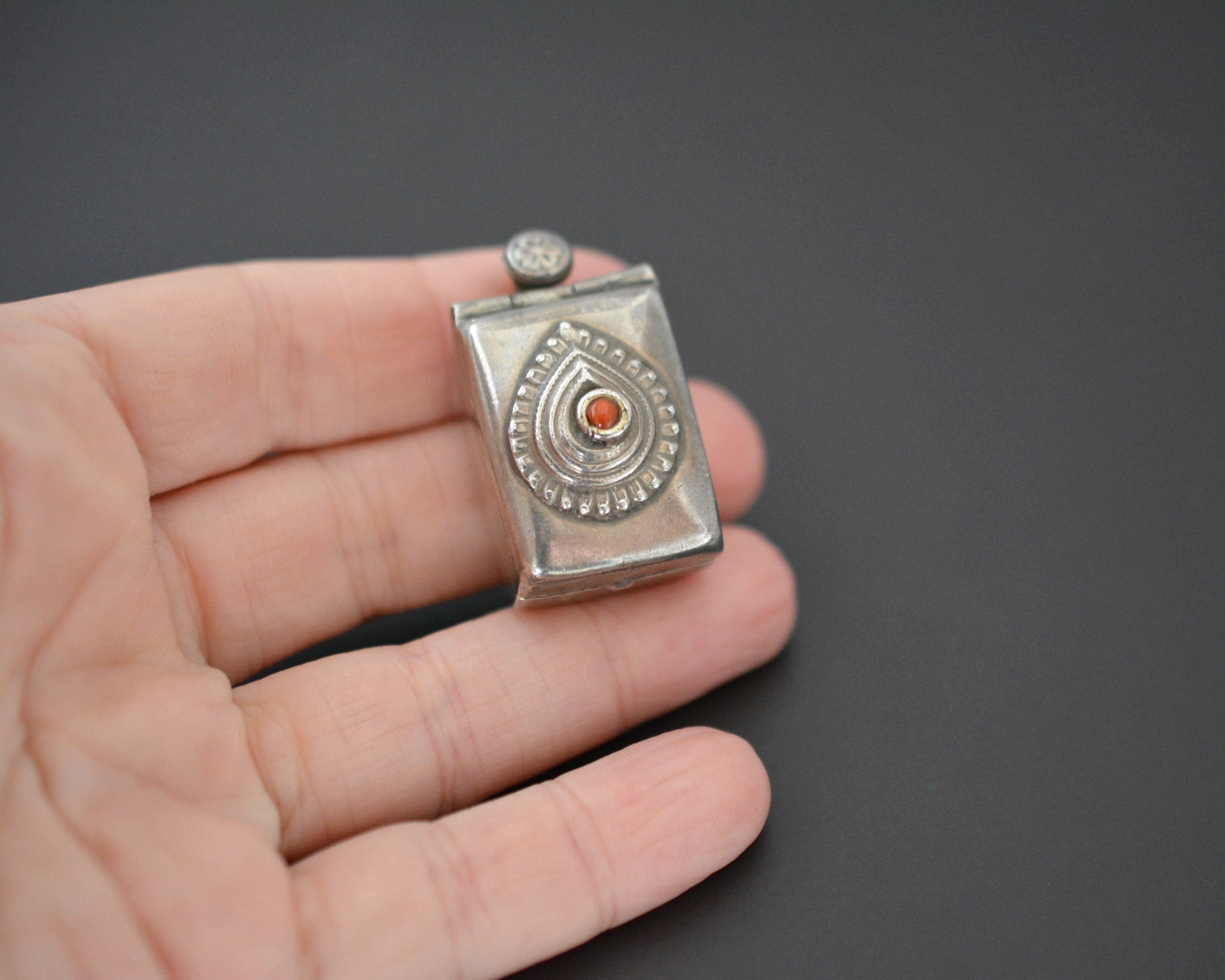 Openable Box Pendant from India with Coral