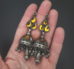 Bold Rajasthani Jhumka Glass Earrings