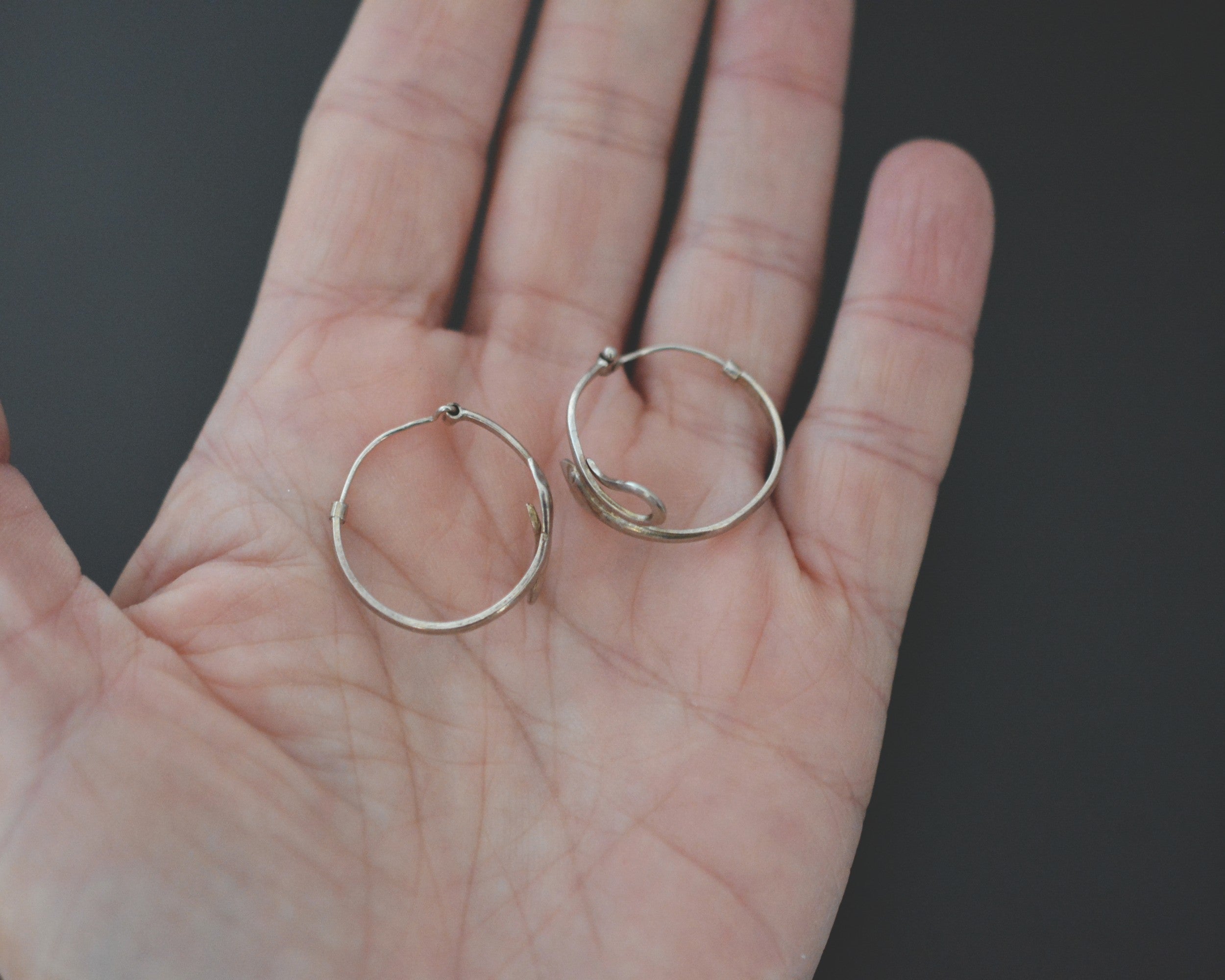 Silver Snake Hoop Earrings - SMALL/MEDIUM