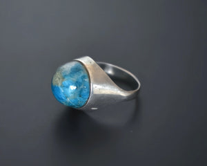 Ethnic Blue Aventurine Ring from India - Size 7