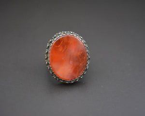 Large Ethnic Carnelian Ring - Size 8