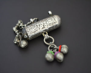 Silver Taviz Pendant with Cotton and Bells