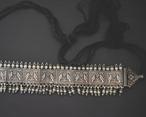 Rajasthani Silver Cotton Cord Choker Necklace