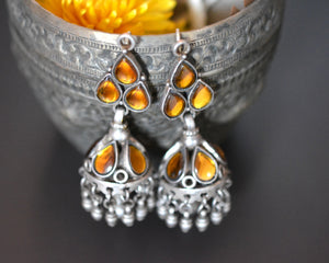 Bold Rajasthani Jhumka Glass Earrings