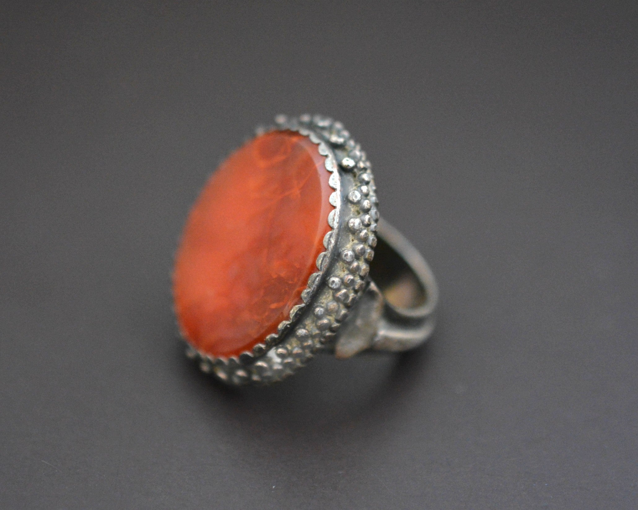 Large Ethnic Carnelian Ring - Size 8