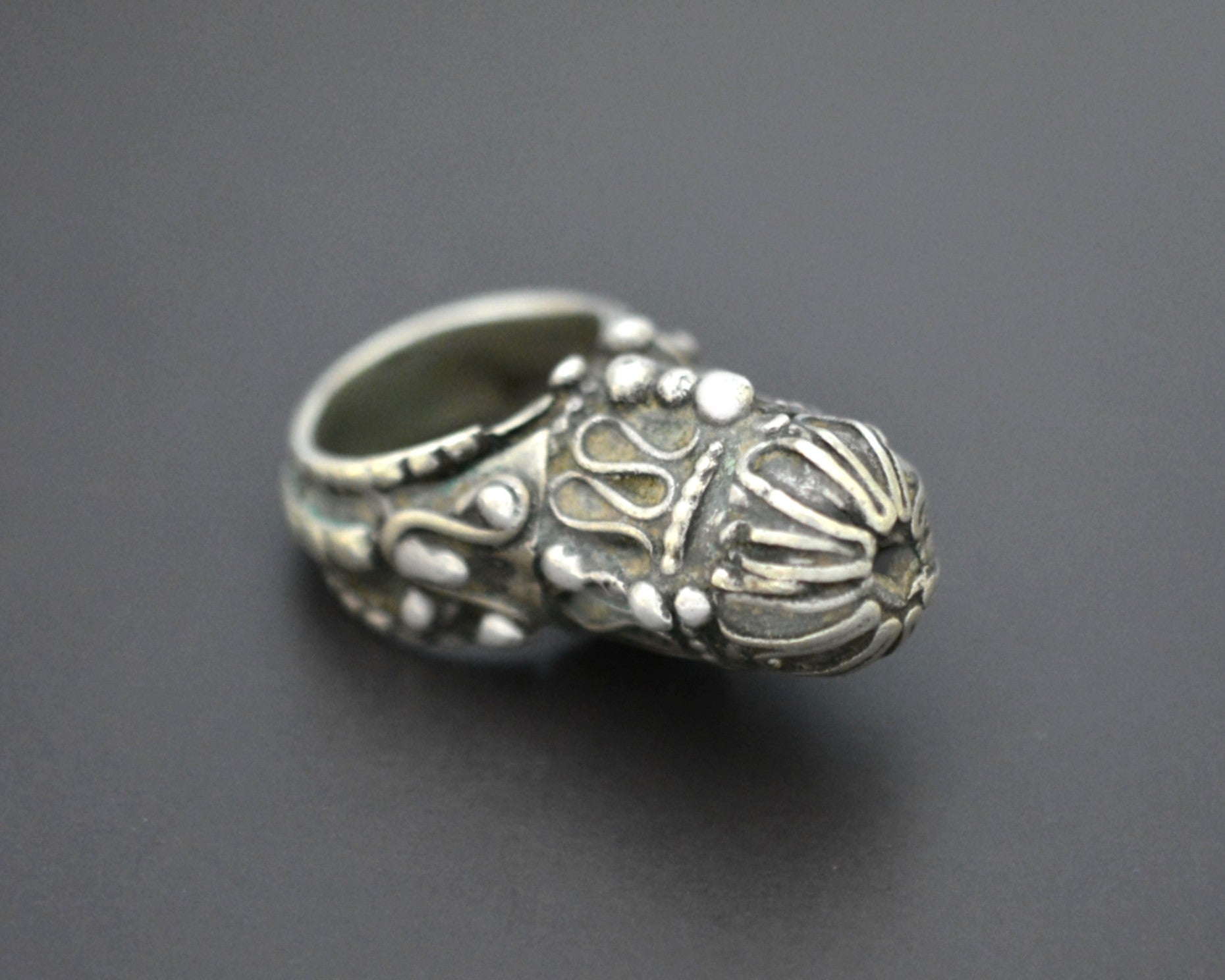 Antique Yemeni Tower Ring - Size 8.75