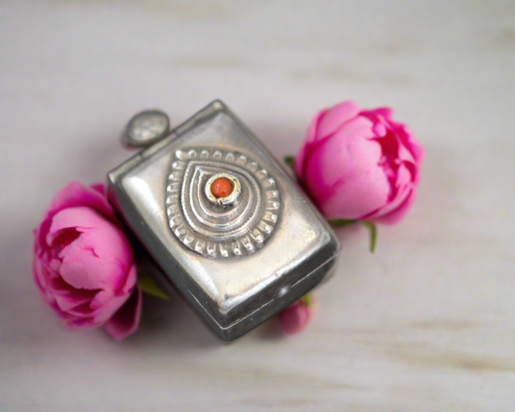 Openable Box Pendant from India with Coral