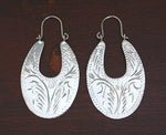 Ethnic Carved Hoop Earrings