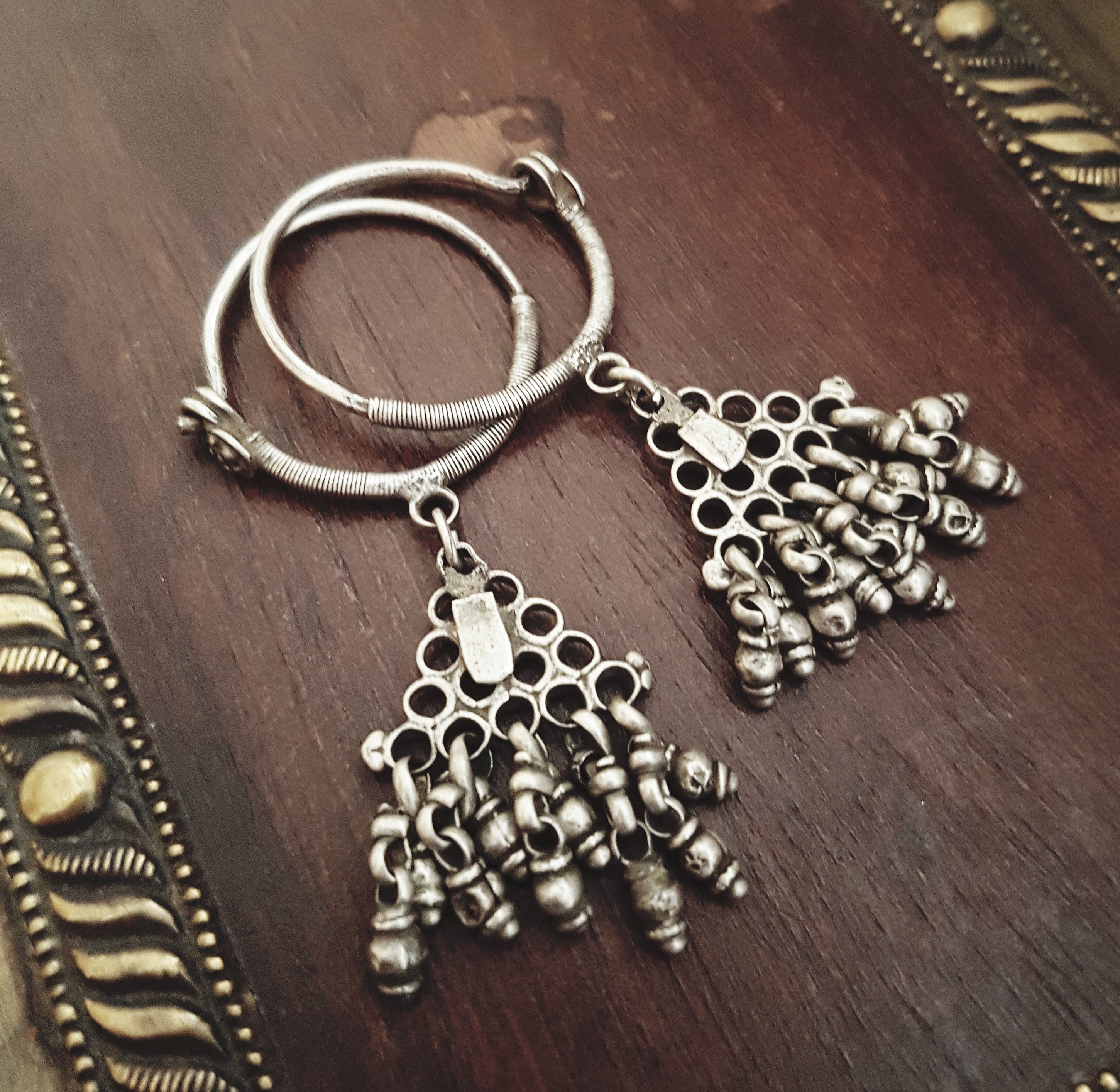 Rajasthani Silver Hoop Earrings