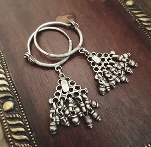 Rajasthani Silver Hoop Earrings