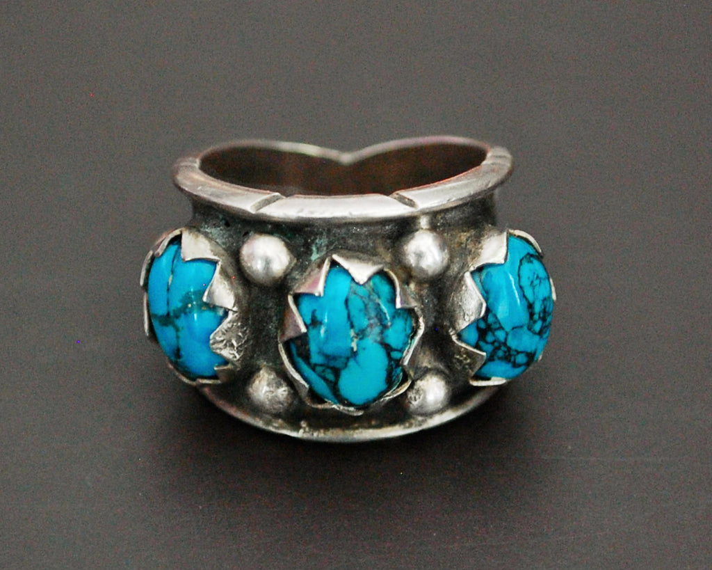 Zuni Turquoise Band Ring - Size 6.5