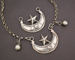 Kurdish Crescent Moon and Star Pendant - Ottoman Jewelry