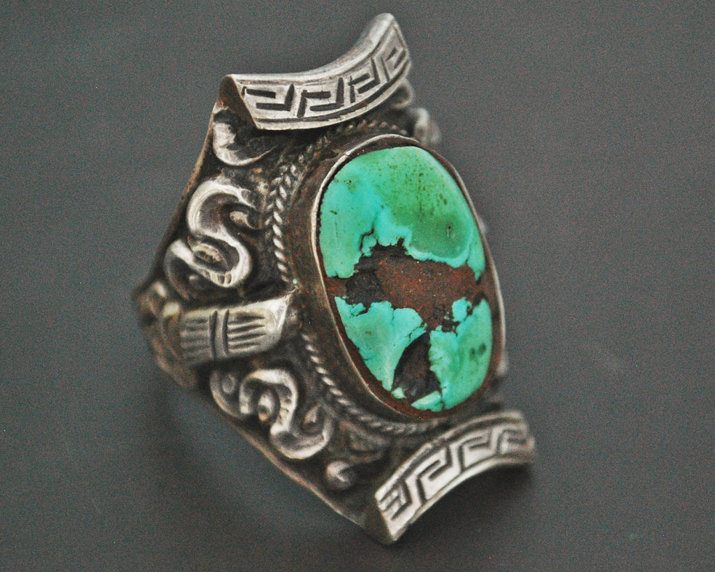 Gorgeous Nepali Tibetan Saddle Ring - Size 12.5