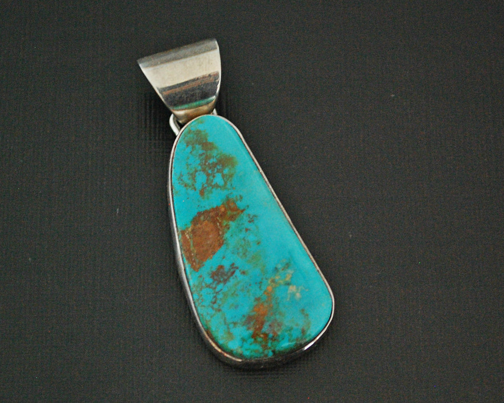 Navajo Turquoise Pendant - Signed P Sanchez