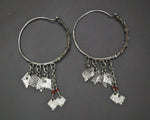 Afghani Hoop Earrings with Tassels - LARGE