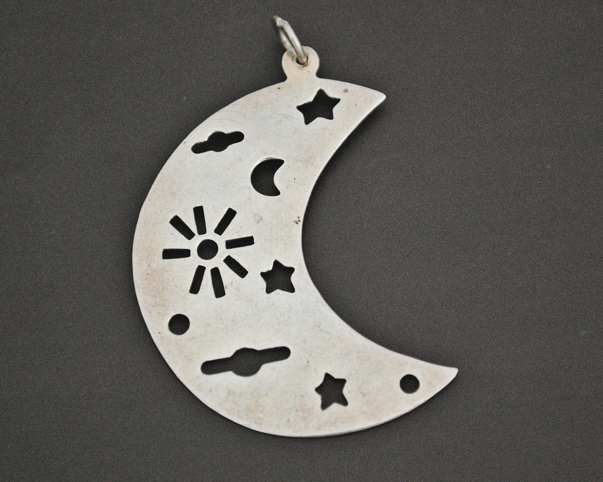 Crescent Moon Pendant - Sterling Silver