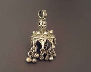 Yemeni Filigree Coral Pendant with Dangles