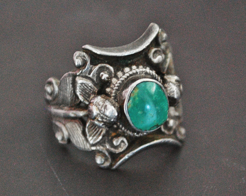 Nepali Turquoise Saddle Ring - Size 7