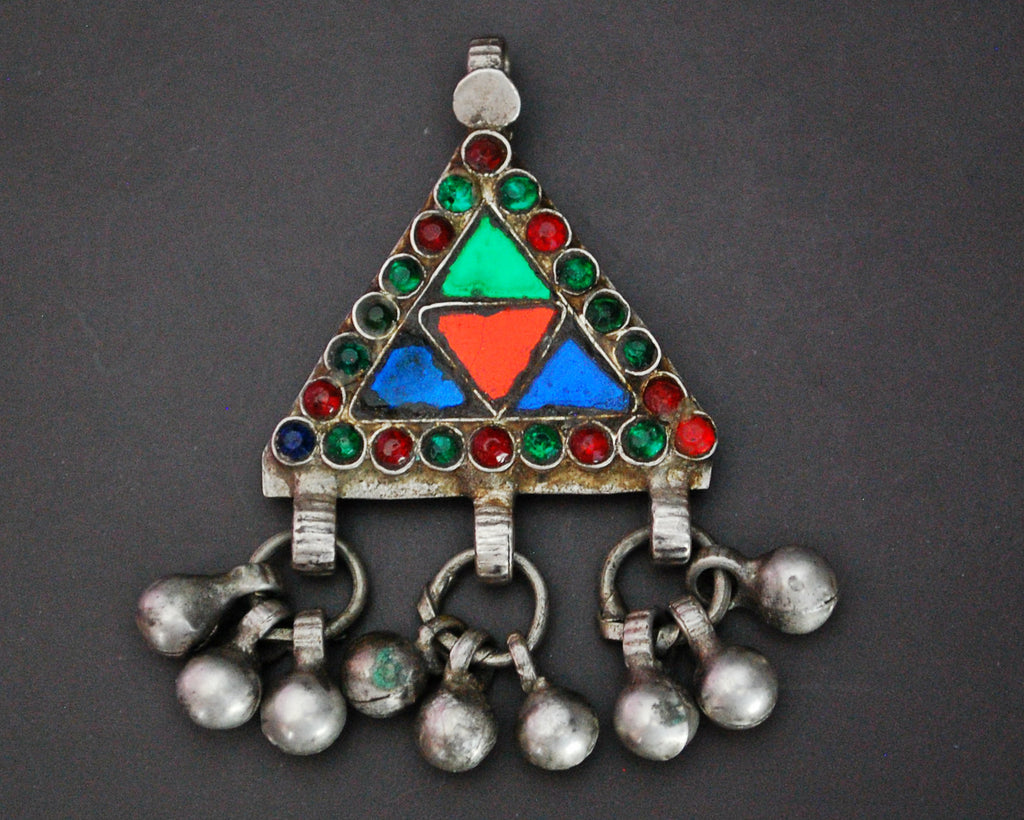 Afghani Pendant with Glass and Bells