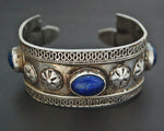 Antique Turkmen Silver Lapis Lazuli Bracelet