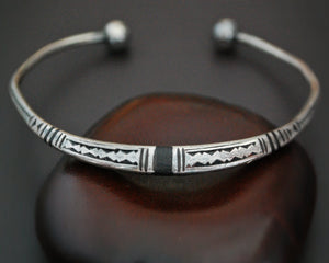 Tuareg Silver Cuff Bracelet with Ebony