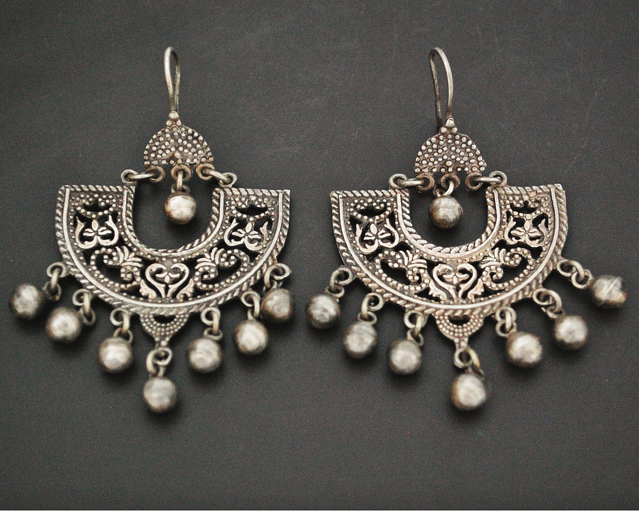 Egyptian Silver Earrings with Dangles