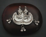 Rajasthani Silver Flower Pendant with Bells