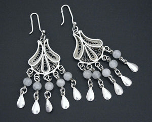 Moonstone Filigree Chandelier Earrings