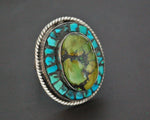 Bold Nepali Turquoise Ring - Size 7.5