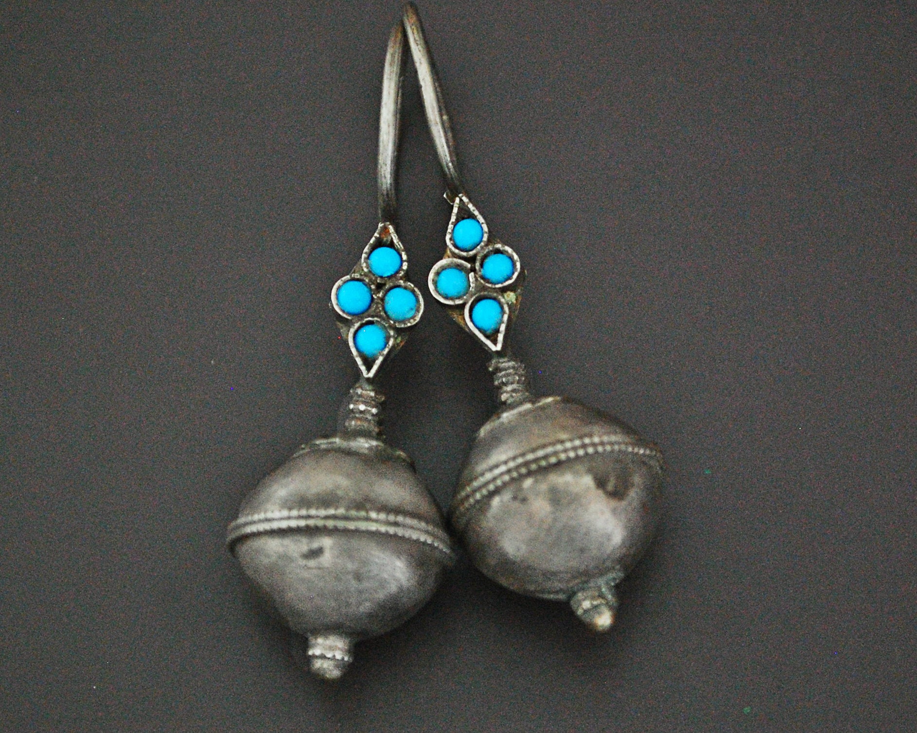 Antique Afghani Earrings with Turquoise