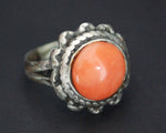 Old Tibetan Coral Ring - Size 5.25