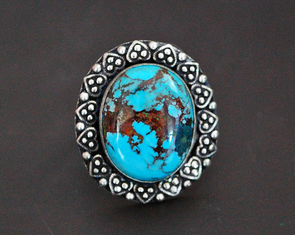 Ethnic Turquoise Ring from India - Size 7.5