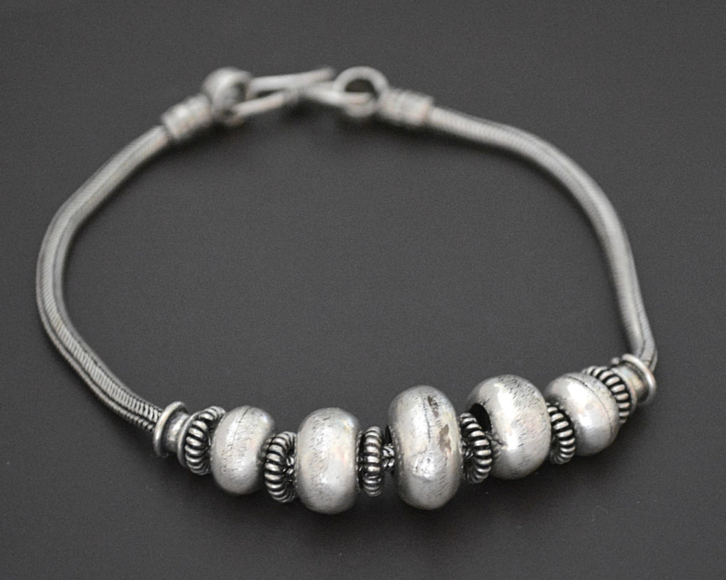 Rajasthani Silver Anklet with Beads