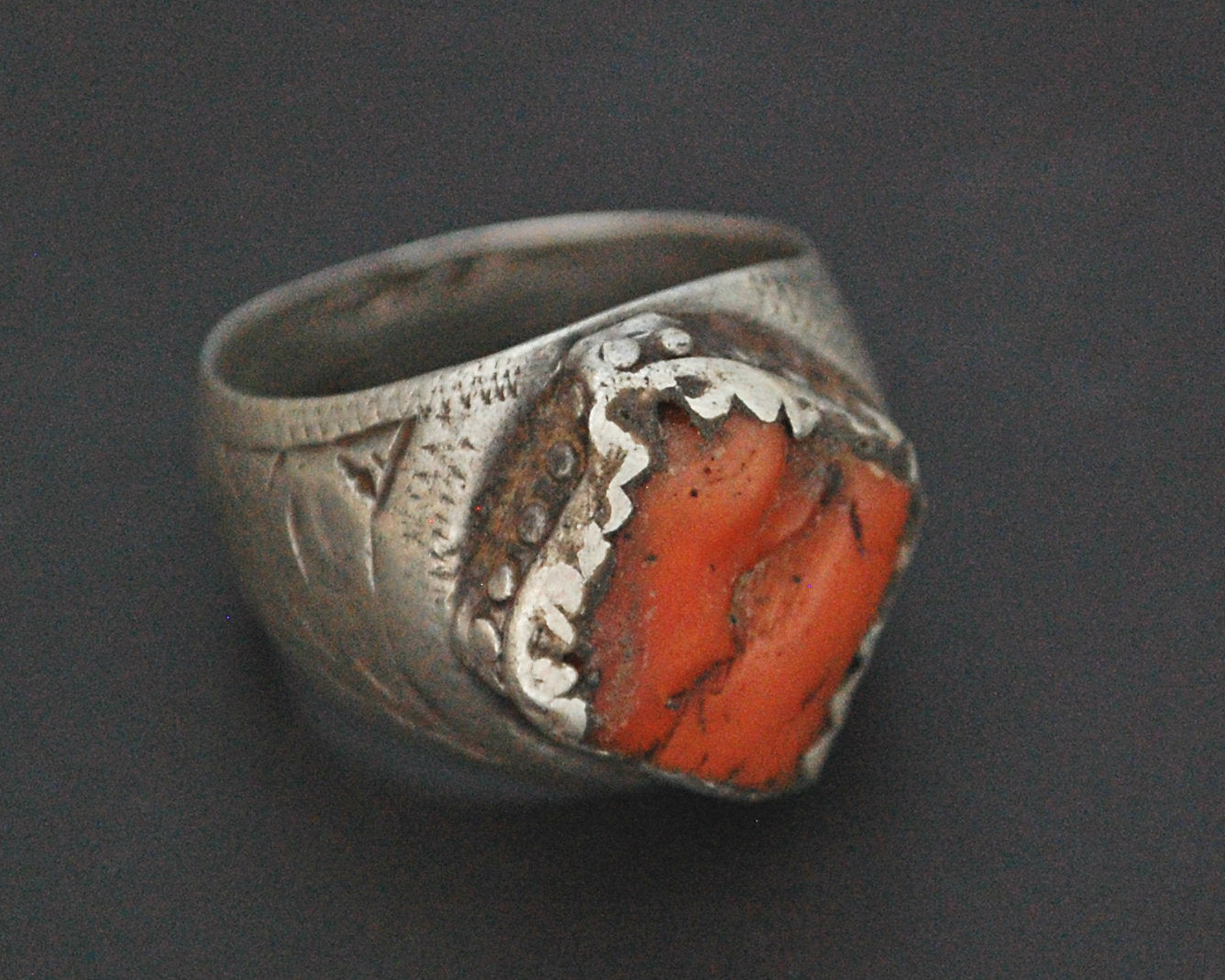 Old Berber Coral Ring - Size 9