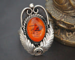 Native American Navajo Amber Ring - Size 6.5