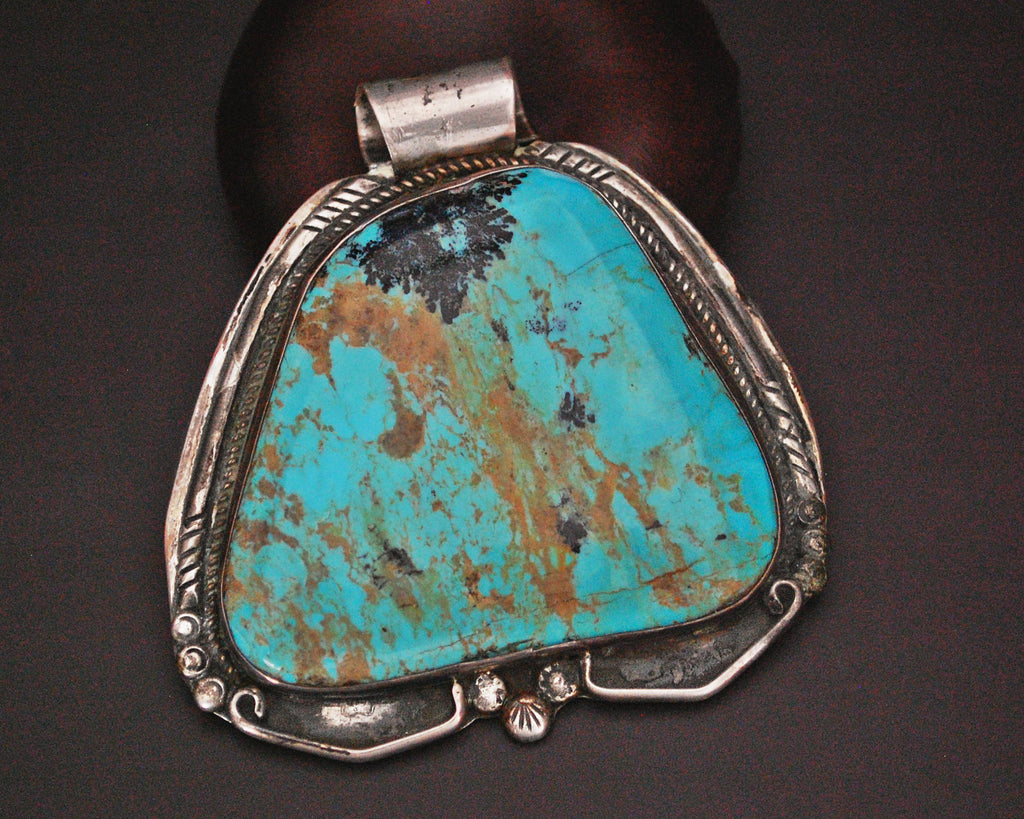 Huge Native American Turquoise Pendant