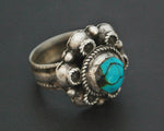 Antique Afghani Turquoise Ring - Size 6.75