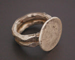 Old Indian Tribal Coin Ring with Double Band - Size 6.75