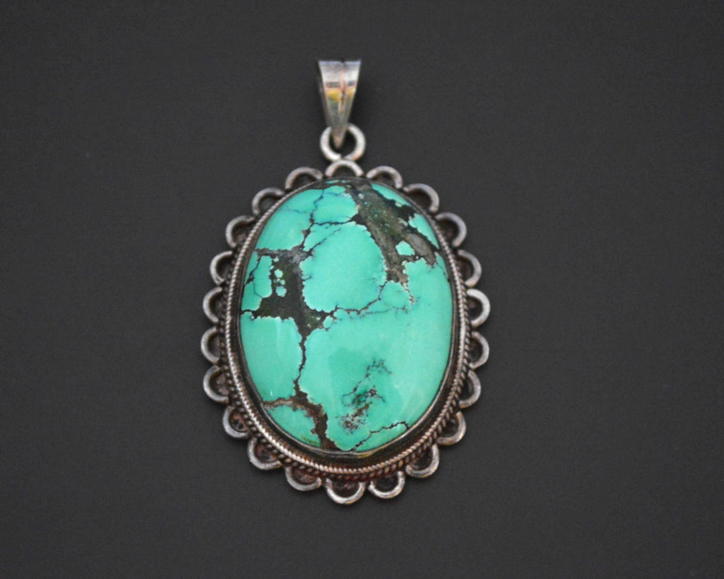 Large Turquoise Pendant from India