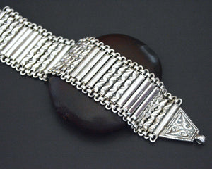 Wide Rajasthani Silver Link Bracelet