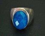 Ethnic Blue Jade Ring - Size 7.5