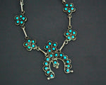 Delicate Native American Squash Blossom Link Necklace