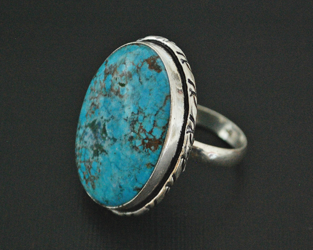 Large Turquoise Ring - Size 8.25