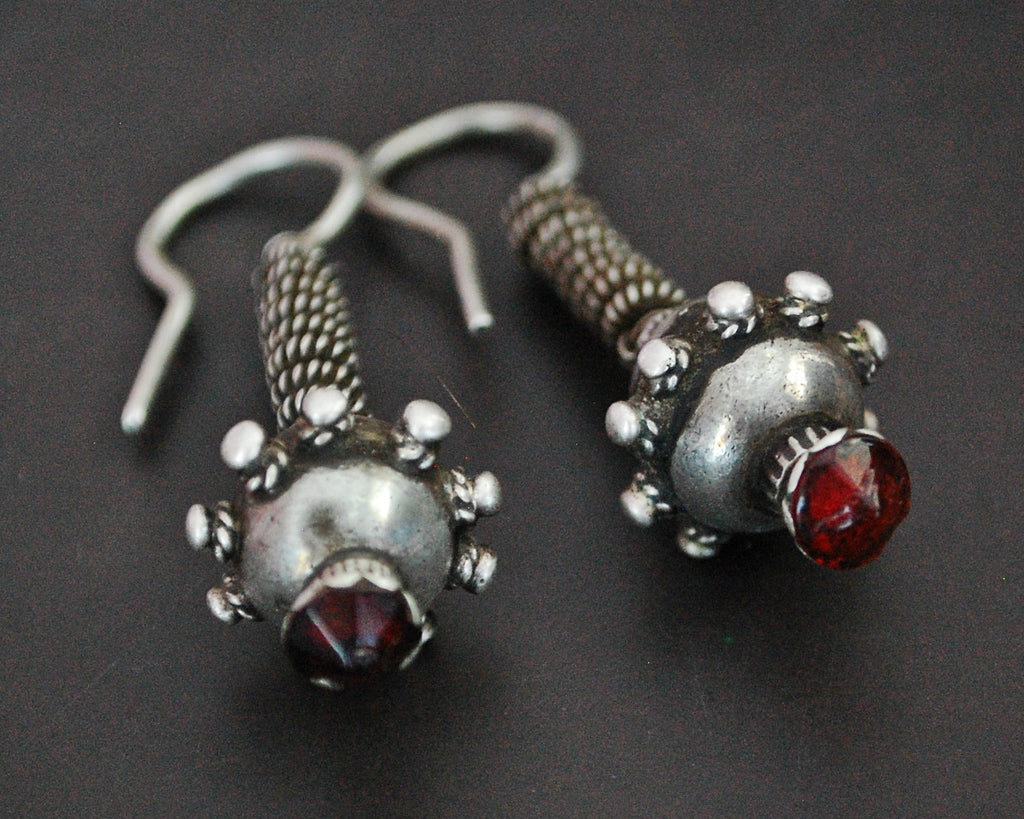 Antique Afghani Earrings with Glass