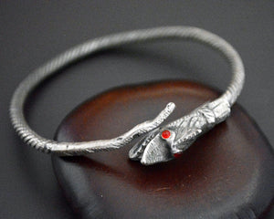 Old Silver Dragon Bracelet with Red Eyes