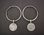 Tribal Indian Hoop Earrings with Coins - MEDIUM